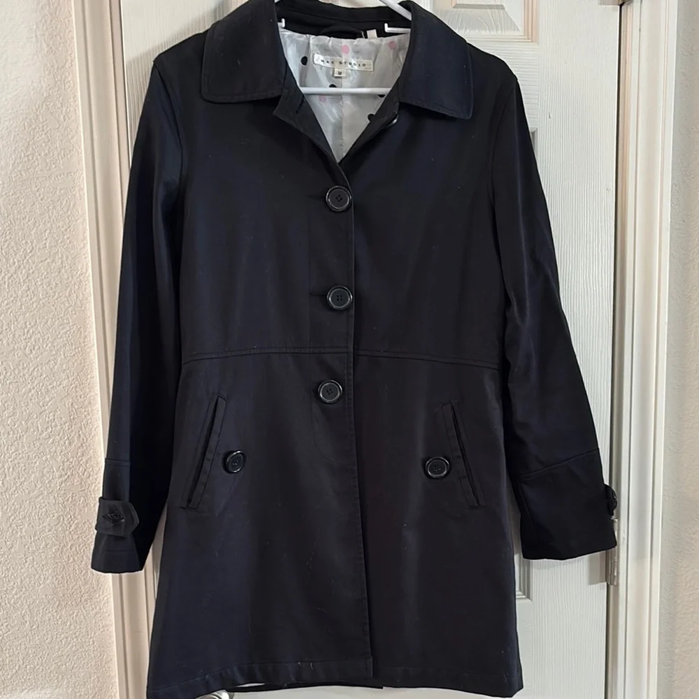 Max Studio Black Trench Coat - Picture 1 of 7
